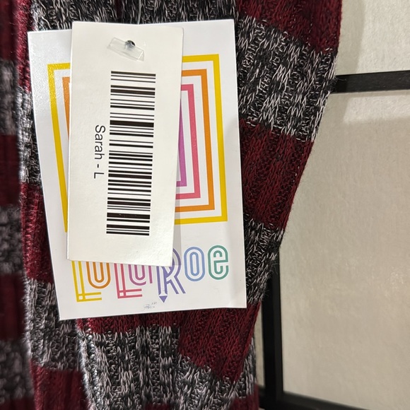 Lularoe Sarah Gray and Maroon Size Large - Picture 3 of 4